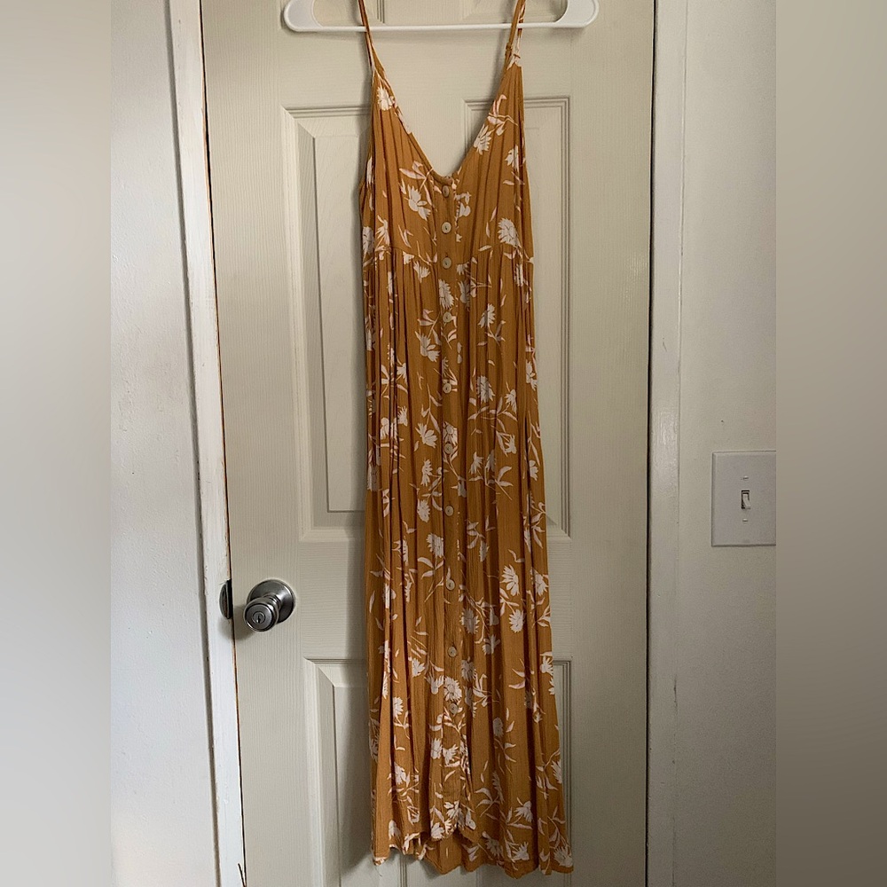 Billabong Mustard Floral Midi Dress